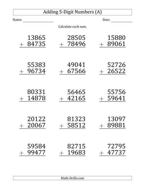 4 digits addition|Addition (4 and 5.